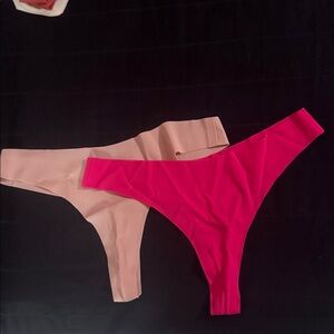 Set of Two Pink and Nude Thongs